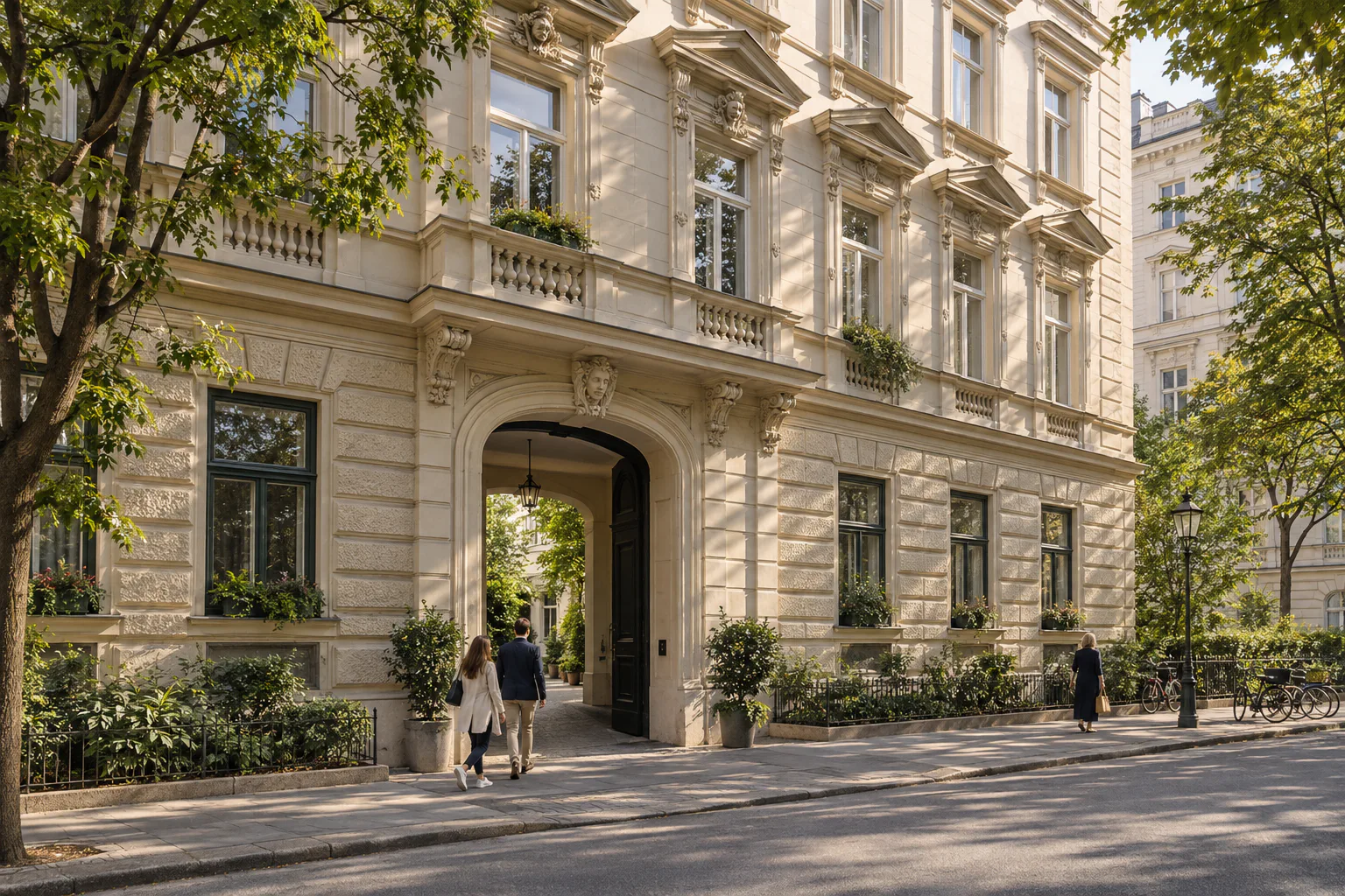 Gepflegtes österreichisches Stadthaus mit begrüntem Innenhof